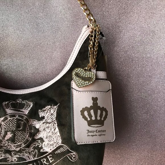 Juicy Couture Classic Scottie Dogs Hobo Bag Chocolate/Pink NWT - Picture 8 of 11